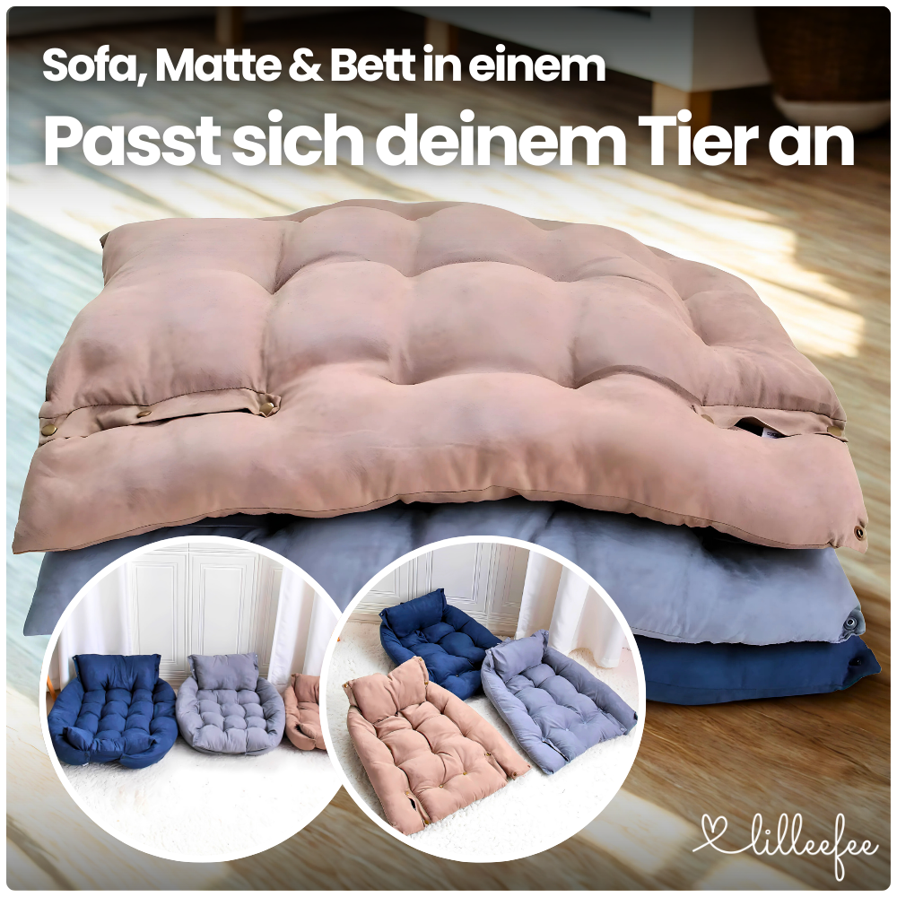 Multifunktionales 3-in-1 Haustierbett – Sofa, Matte & Bett in Sekunden