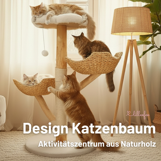 Stilvoller Design-Katzenbaum – Massivholz Activity Center 110 cm