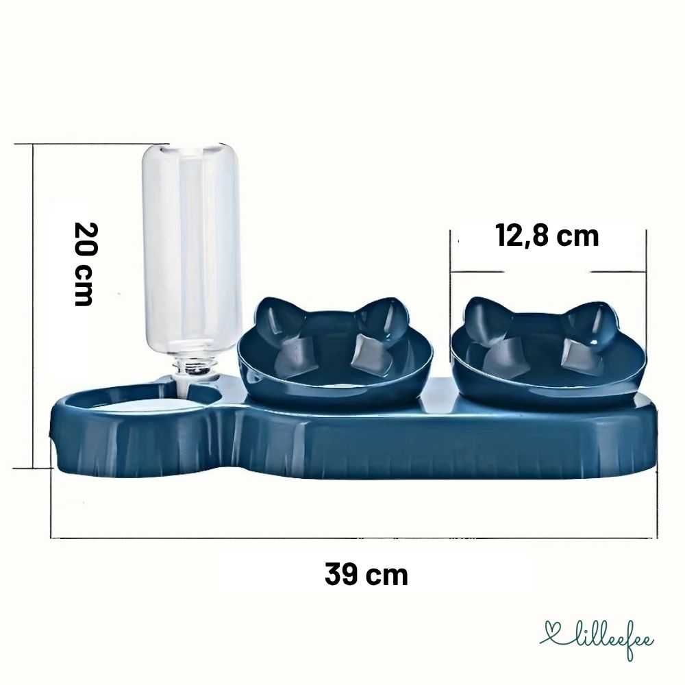 3-in-1 Katzen Napfstation mit automatischer Wasserzufuhr