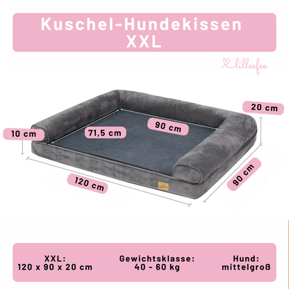 Kuschel-Hundekissen mit orthopädischem Memory-Schaum in L bis XXXL