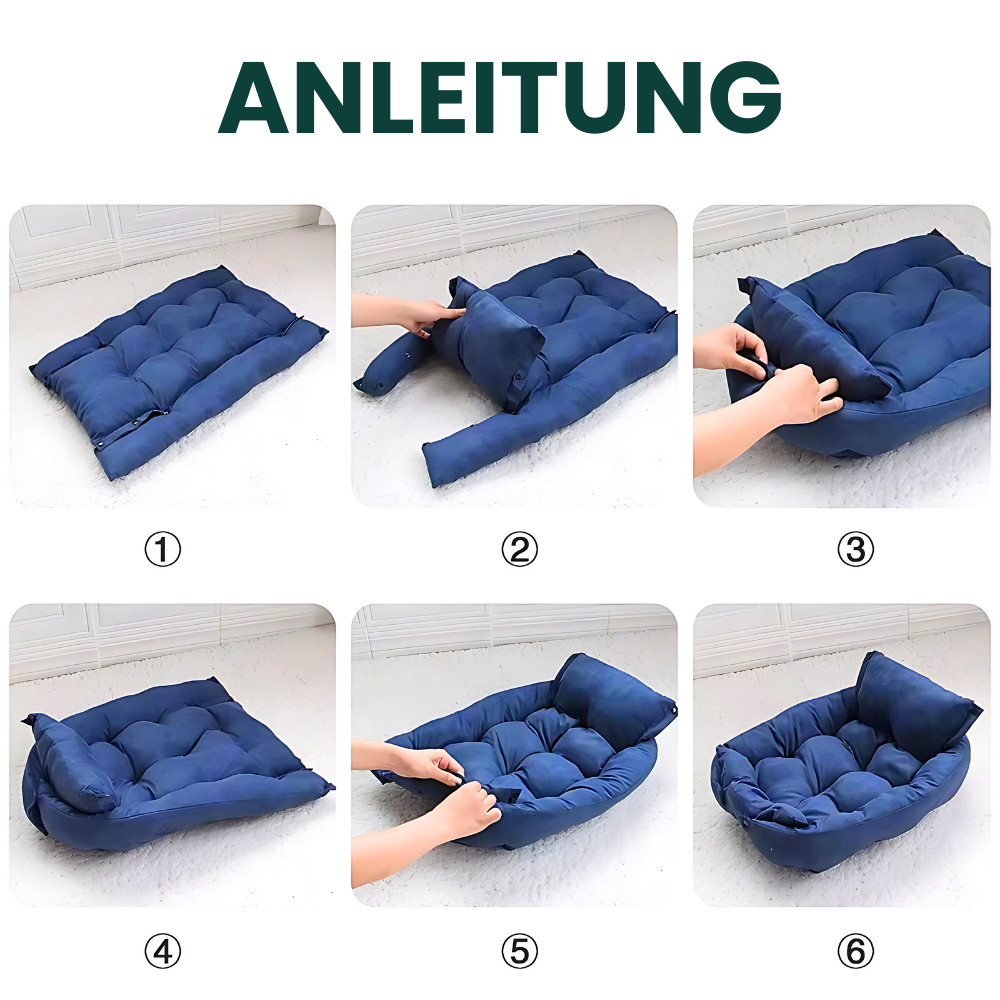 Multifunktionales 3-in-1 Haustierbett – Sofa, Matte & Bett in Sekunden