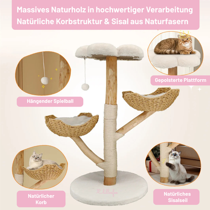 Stilvoller Design-Katzenbaum – Massivholz Activity Center 110 cm
