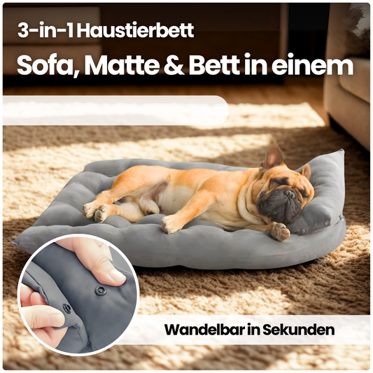 Multifunktionales 3-in-1 Haustierbett – Sofa, Matte & Bett in Sekunden