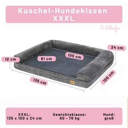 Kuschel-Hundekissen mit orthopädischem Memory-Schaum in L bis XXXL