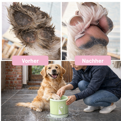Pfotenreiniger - Pfotenwaschbecher für Hund und Katze - sanfte Reinigung ohne Schrubben