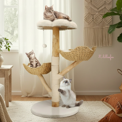 Stilvoller Design-Katzenbaum – Massivholz Activity Center 110 cm