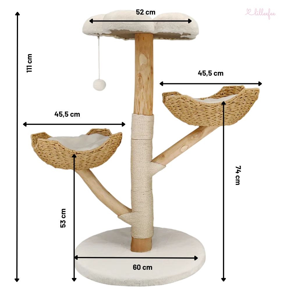 Stilvoller Design-Katzenbaum – Massivholz Activity Center 110 cm