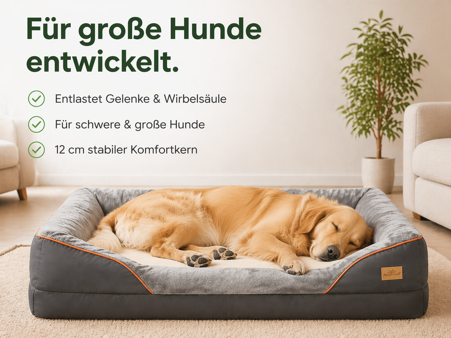 Orthopädisches Premium-Hundekissen für große Hunde mit großem Anspruch