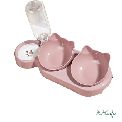3-in-1 Katzen Napfstation mit automatischer Wasserzufuhr