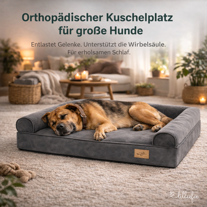 Kuschel-Hundekissen mit orthopädischem Memory-Schaum in L bis XXXL