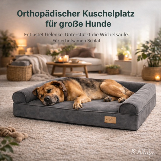 Kuschel-Hundekissen mit orthopädischem Memory-Schaum in L bis XXXL