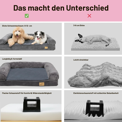 Kuschel-Hundekissen mit orthopädischem Memory-Schaum in L bis XXXL