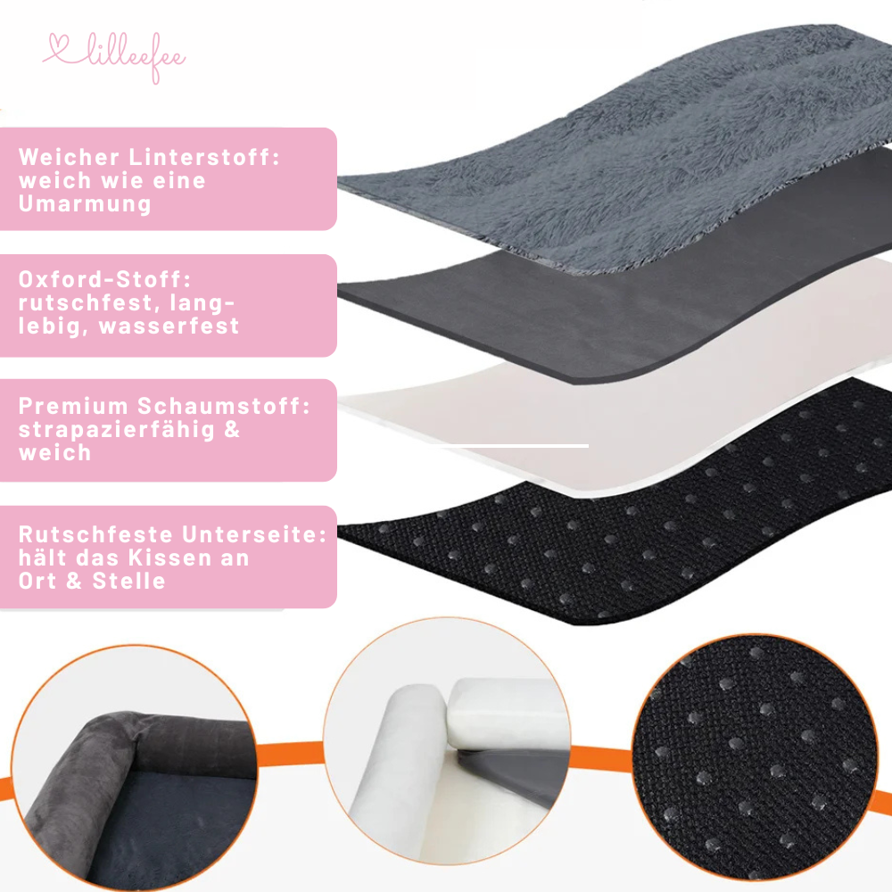 Kuschel-Hundekissen mit orthopädischem Memory-Schaum in L bis XXXL