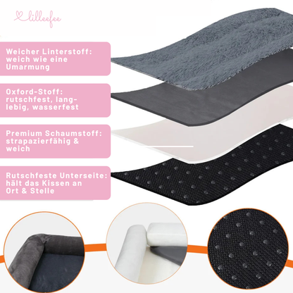 Kuschel-Hundekissen mit orthopädischem Memory-Schaum in L bis XXXL