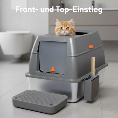 Edelstahl-Katzentoilette-einstiege