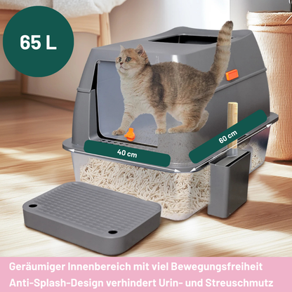 Edelstahl-Katzentoilette-geraeumig