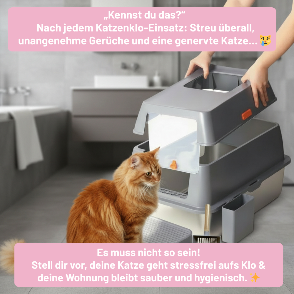 Edelstahl-Katzentoilette-geruchsfrei-sauber