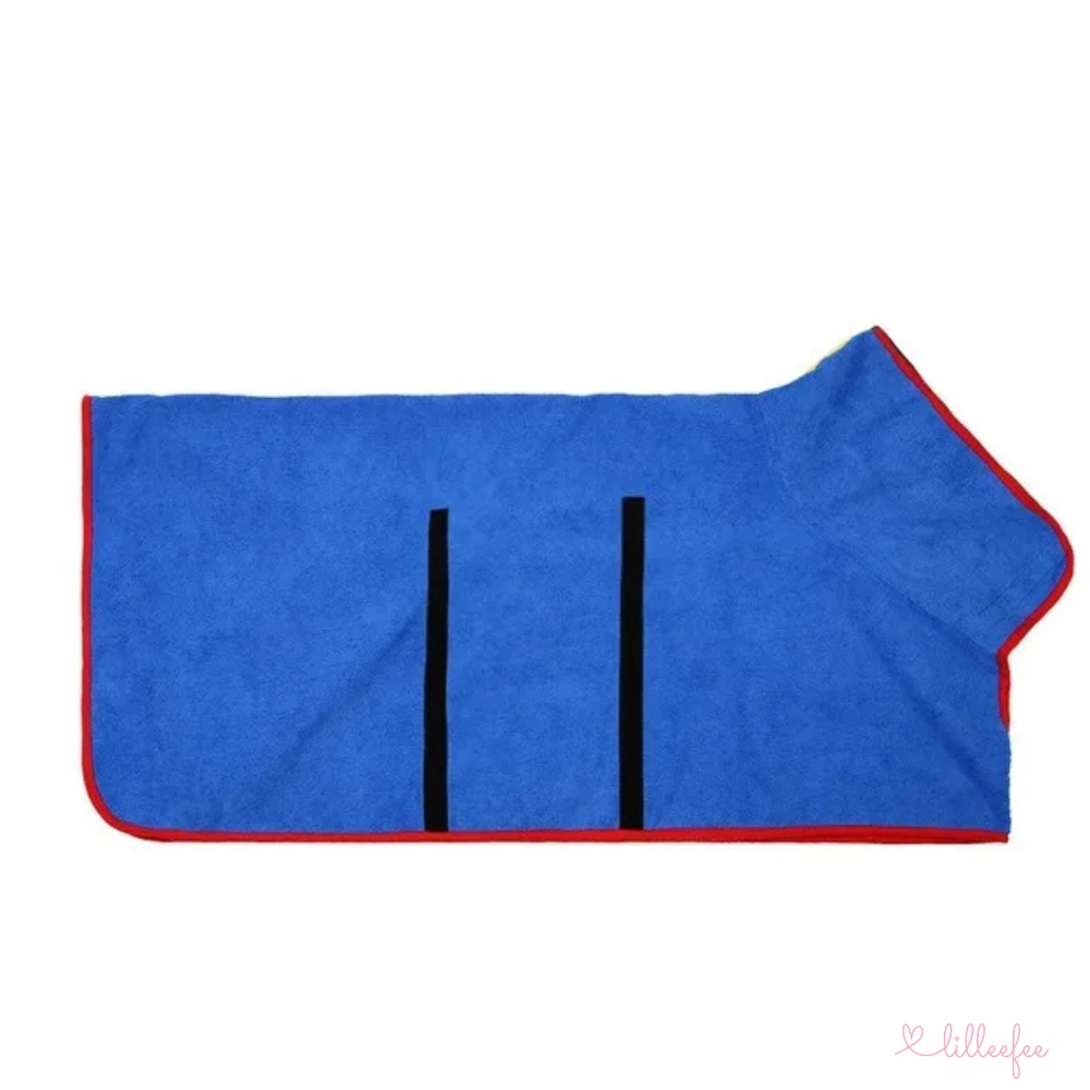 Flauschiger-Hundebademantel-blau