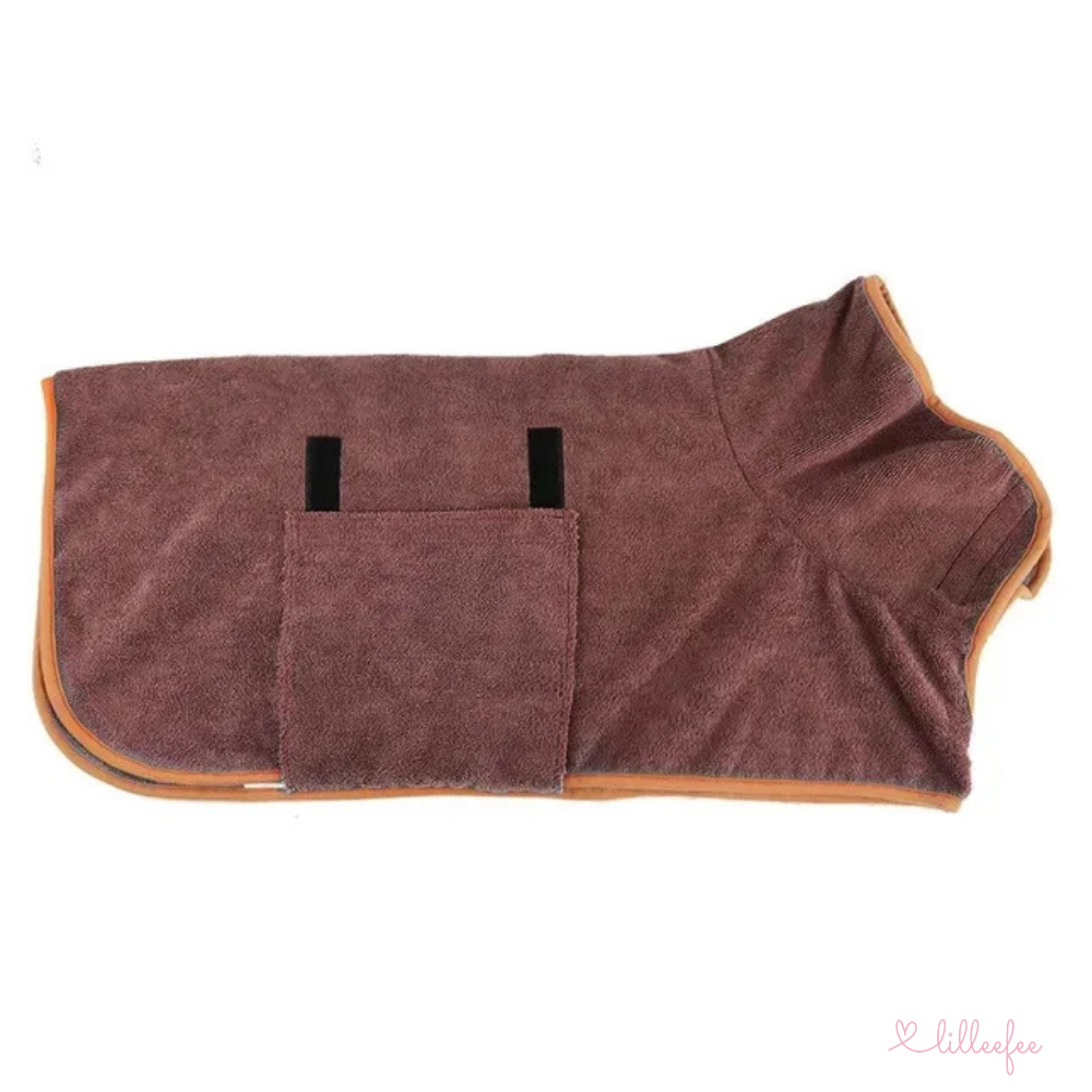 Flauschiger-Hundebademantel-brown