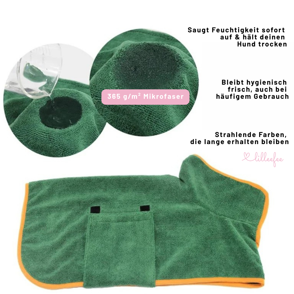 Flauschiger-Hundebademantel-hygienisch