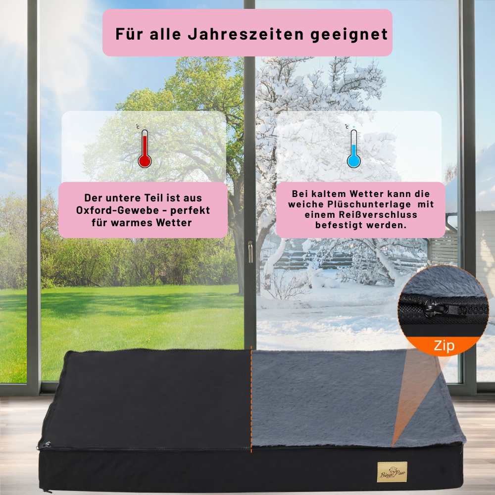 Orthopaedische-Hundematte-jahreszeiten