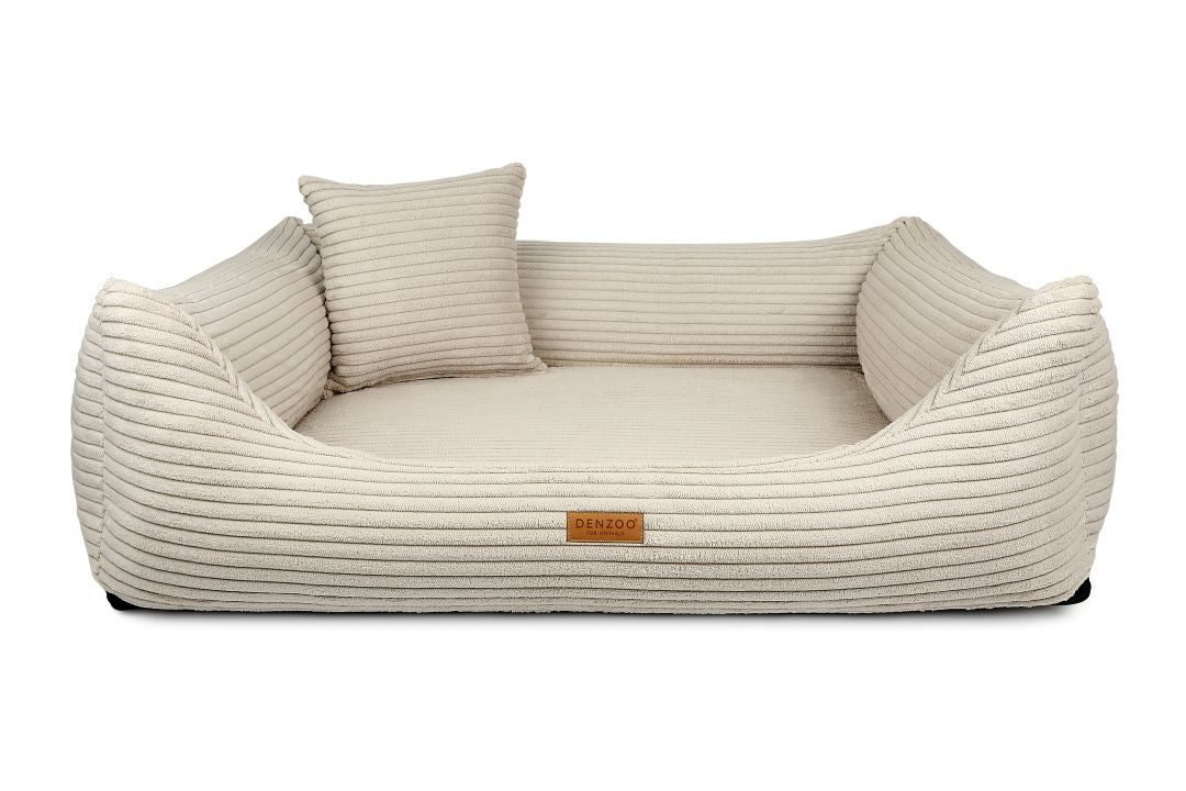 beige-Cord-Hundebett