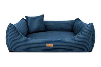 blau-Cord-Hundebett