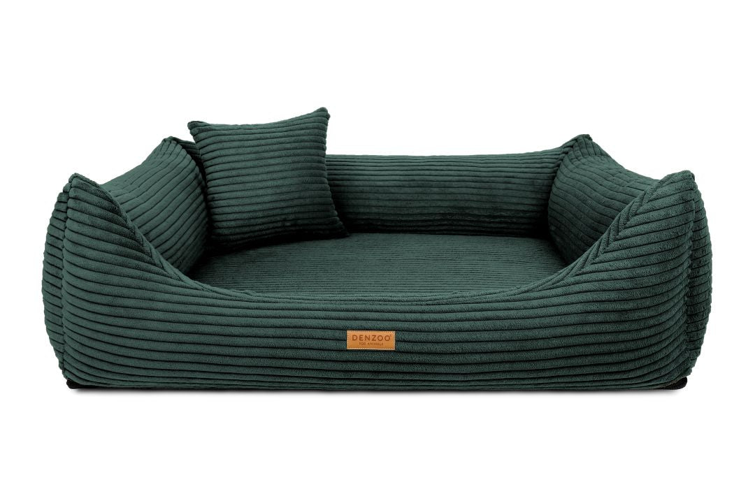 dunkelgrün-Cord-Hundebett