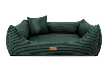 dunkelgrün-Cord-Hundebett