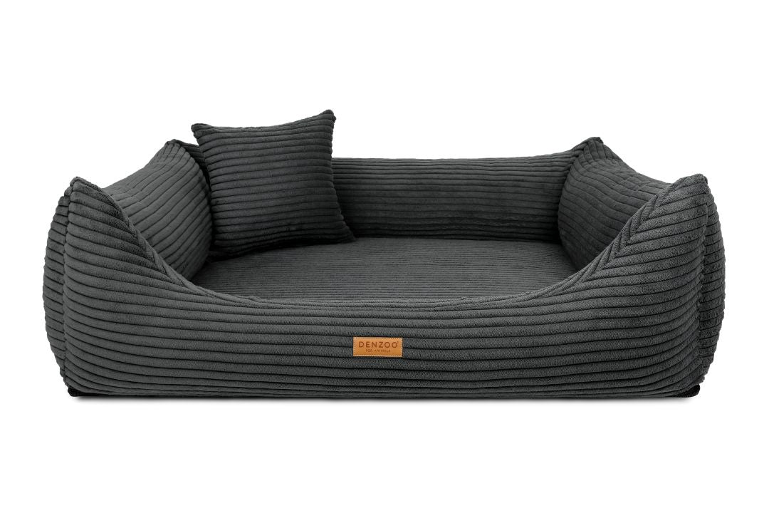 dunkelgrau-Cord-Hundebett