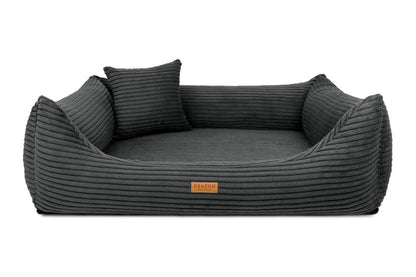 dunkelgrau-Cord-Hundebett