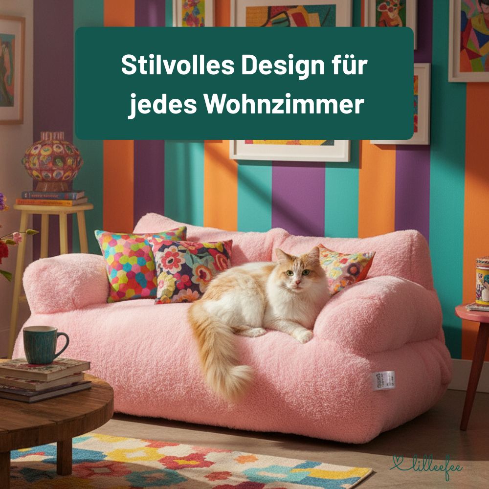 Kuscheliges Plüsch-Sofa für Katzen und kleine Hunde