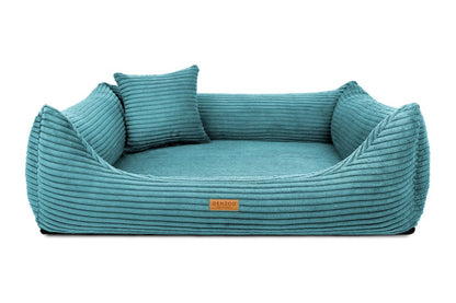 türkis-Cord-Hundebett